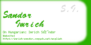 sandor imrich business card
